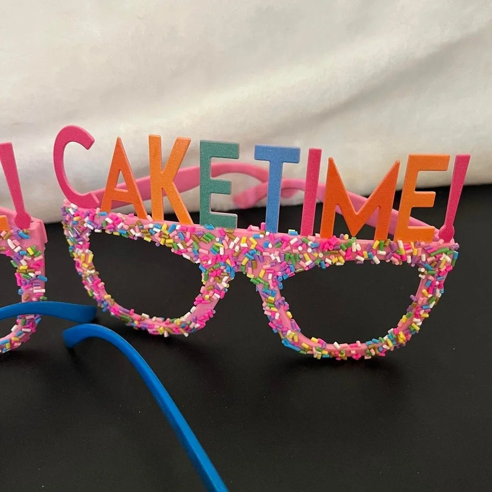 Birthday Party Favor Glasses Sprinkles Pineapples Happy Birthday Lot of 6